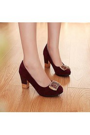 Women's Shoes Round Toe Chunky Heel Pumps Shoes More Colors Available