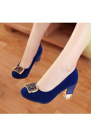 Women's Shoes Round Toe Chunky Heel Pumps Shoes More Colors Available