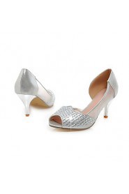 Women's Wedding Shoes Heels / Peep Toe Sandals Wedding / Party & Evening / Dress Silver / Gold