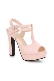 Women's Shoes Stiletto Heel Peep Toe/Platform Sandals Office & Career/Dress Black/Yellow/Pink