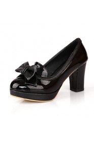 Women's Shoes Chunky Heel/Platform/Round Toe Heels Office & Career/Dress Black/White/Almond