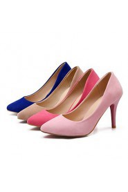 Women's Shoes Leatherette Stiletto Heel Heels / Pointed Toe Heels Casual Blue / Pink / Red / Almond