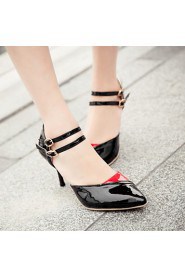 Women's Shoes Leatherette Stiletto Heel Heels Heels Outdoor / Dress / Casual Black / Pink / Red / White / Almond