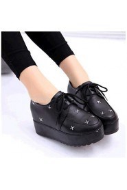 Women's Shoes Leatherette Platform Creepers Fashion Sneakers Outdoor / Casual Black