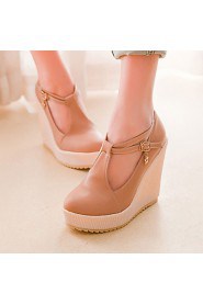 Women's Shoes Heel Heels / Platform Heels Outdoor / Dress / Casual Pink / Almond / Beige/C-11