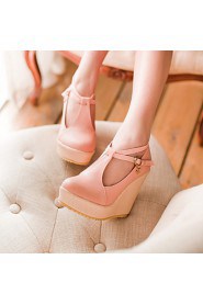 Women's Shoes Heel Heels / Platform Heels Outdoor / Dress / Casual Pink / Almond / Beige/C-11