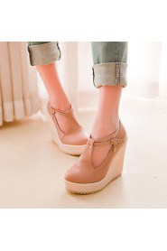 Women's Shoes Heel Heels / Platform Heels Outdoor / Dress / Casual Pink / Almond / Beige/C-11