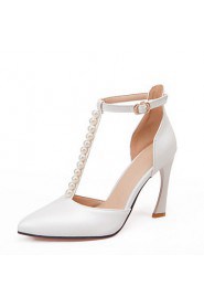 Women's / Girl's Wedding Shoes Heels / T-Strap / Pointed Toe Heels Wedding / Party & Evening / Pink / White