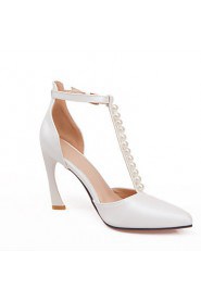 Women's / Girl's Wedding Shoes Heels / T-Strap / Pointed Toe Heels Wedding / Party & Evening / Pink / White