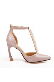 Women's / Girl's Wedding Shoes Heels / T-Strap / Pointed Toe Heels Wedding / Party & Evening / Pink / White