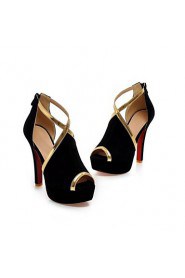 Women's Shoes Leatherette Stiletto Heel Heels / Peep Toe Sandals / Heels Party & Evening / Casual Black / Red / Beige