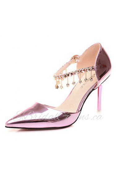 Women's Shoes Patent Leather Stiletto Heel Heels Heels Wedding/Office & Career/Party & Evening/Dress/Casual Pink/Silver