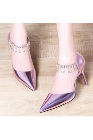 Women's Shoes Patent Leather Stiletto Heel Heels Heels Wedding/Office & Career/Party & Evening/Dress/Casual Pink/Silver