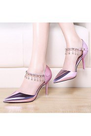 Women's Shoes Patent Leather Stiletto Heel Heels Heels Wedding/Office & Career/Party & Evening/Dress/Casual Pink/Silver