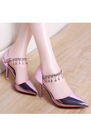 Women's Shoes Patent Leather Stiletto Heel Heels Heels Wedding/Office & Career/Party & Evening/Dress/Casual Pink/Silver