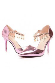 Women's Shoes Patent Leather Stiletto Heel Heels Heels Wedding/Office & Career/Party & Evening/Dress/Casual Pink/Silver