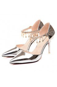 Women's Shoes Patent Leather Stiletto Heel Heels Heels Wedding/Office & Career/Party & Evening/Dress/Casual Pink/Silver