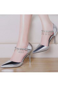 Women's Shoes Patent Leather Stiletto Heel Heels Heels Wedding/Office & Career/Party & Evening/Dress/Casual Pink/Silver