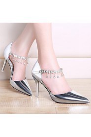 Women's Shoes Patent Leather Stiletto Heel Heels Heels Wedding/Office & Career/Party & Evening/Dress/Casual Pink/Silver