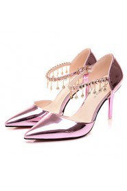 Women's Shoes Patent Leather Stiletto Heel Heels Heels Wedding/Office & Career/Party & Evening/Dress/Casual Pink/Silver