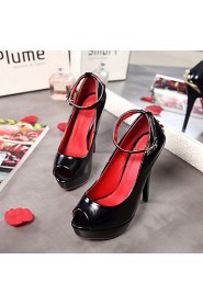 Women's Shoes Stiletto Heel/Peep Toe/Platform Heels Wedding Shoes/Party & Evening/Dress Black/Red/White