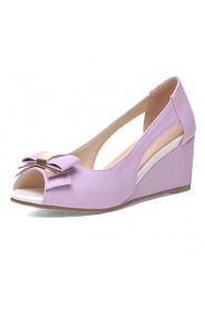 Women's Shoes Wedge Heel Peep Toe Heels Party & Evening / Dress Pink / Purple / Beige