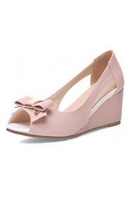 Women's Shoes Wedge Heel Peep Toe Heels Party & Evening / Dress Pink / Purple / Beige