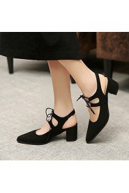 Women's Shoes Leatherette Chunky Heel Heels Heels Outdoor / Office & Career / Party & Evening Black / Red / Gray