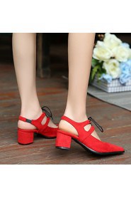 Women's Shoes Leatherette Chunky Heel Heels Heels Outdoor / Office & Career / Party & Evening Black / Red / Gray