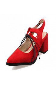 Women's Shoes Leatherette Chunky Heel Heels Heels Outdoor / Office & Career / Party & Evening Black / Red / Gray