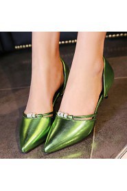 Women's Shoes Kitten Heel/D'Orsay & Two-Piece/Pointed Toe Heels Career/Party/Dress Green More Colors Available