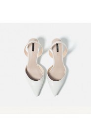 Women's Shoes Microfibre Low Heel Heels / Pointed Toe / Closed Toe Sandals Dress White