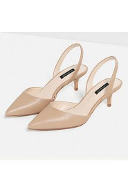 Women's Shoes Microfibre Low Heel Heels / Pointed Toe / Closed Toe Sandals Dress White