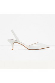 Women's Shoes Microfibre Low Heel Heels / Pointed Toe / Closed Toe Sandals Dress White