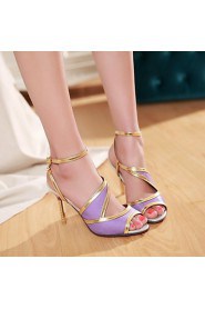 Women's Shoes Heel Heels / Peep Toe Sandals / Casual Black / Blue / Purple / Red / Beige/226