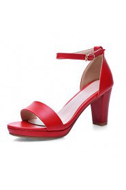 Women's Shoes Chunky Heel Platform Sandals Office & Career / Party & Evening / Dress Black / Red / White