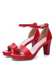 Women's Shoes Chunky Heel Platform Sandals Office & Career / Party & Evening / Dress Black / Red / White