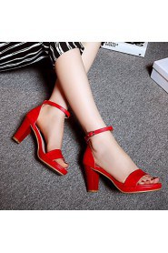 Women's Shoes Chunky Heel Platform Sandals Office & Career / Party & Evening / Dress Black / Red / White