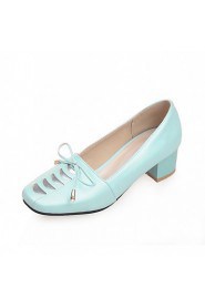 Women's Shoes Leatherette Chunky Heel Heels Heels Outdoor / Office & Career / Dress Blue / Green / Pink / White / Gray