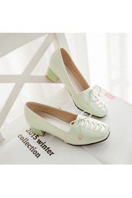 Women's Shoes Leatherette Chunky Heel Heels Heels Outdoor / Office & Career / Dress Blue / Green / Pink / White / Gray