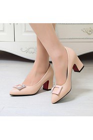 Women's Shoes Leatherette Chunky Heel Heels Heels Wedding / Office & Career / Party & Evening