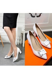 Women's Shoes Leatherette Chunky Heel Heels Heels Wedding / Office & Career / Party & Evening