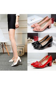 Women's Shoes Leatherette Chunky Heel Heels Heels Wedding / Office & Career / Party & Evening