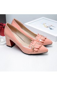 Women's Shoes Leatherette Chunky Heel Heels Heels Wedding / Office & Career / Party & Evening