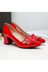 Women's Shoes Leatherette Chunky Heel Heels Heels Wedding / Office & Career / Party & Evening