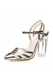 Women's Shoes Chunky Heel Heels / Pointed Toe / Closed Toe Sandals Dress Black / Silver / Gold