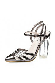 Women's Shoes Chunky Heel Heels / Pointed Toe / Closed Toe Sandals Dress Black / Silver / Gold