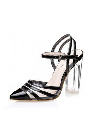 Women's Shoes Chunky Heel Heels / Pointed Toe / Closed Toe Sandals Dress Black / Silver / Gold