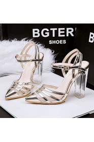 Women's Shoes Chunky Heel Heels / Pointed Toe / Closed Toe Sandals Dress Black / Silver / Gold