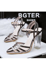 Women's Shoes Chunky Heel Heels / Pointed Toe / Closed Toe Sandals Dress Black / Silver / Gold